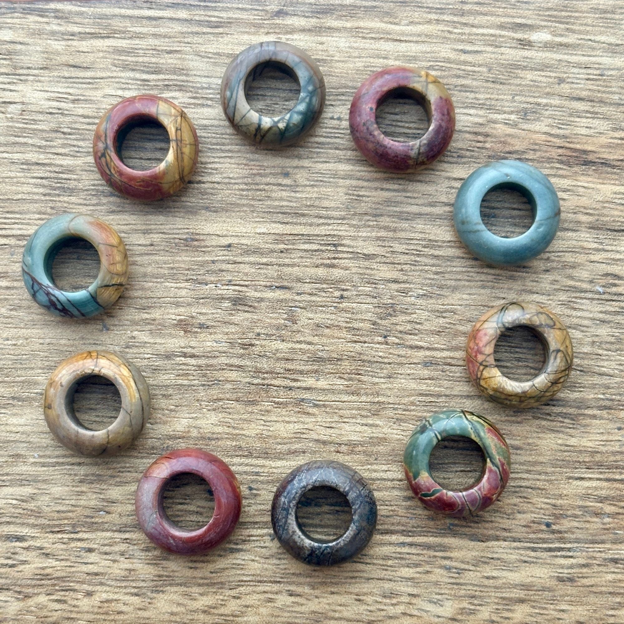 Jasper Gemstones dreadlock beads, set of 10 - Mountain Dreads