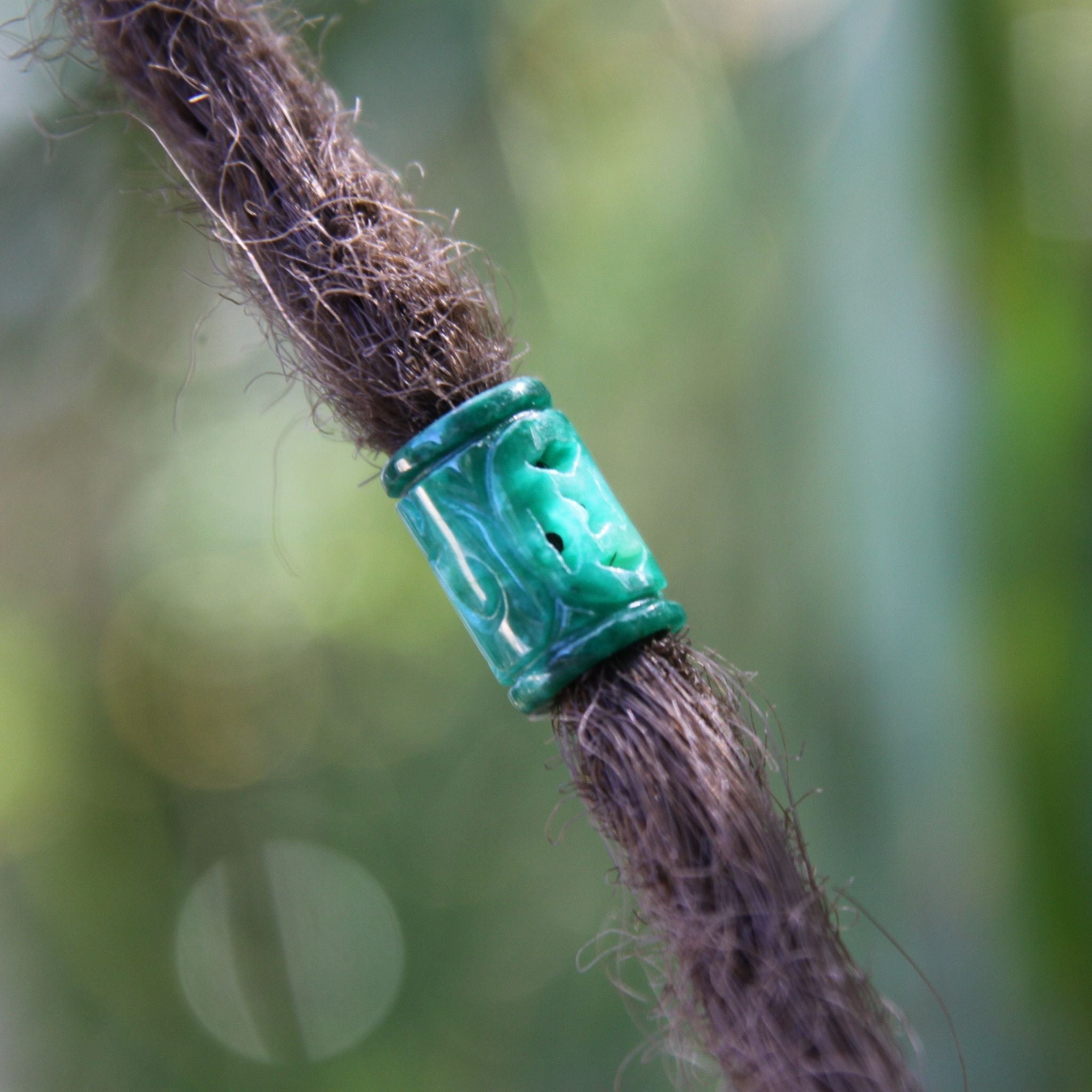 Eucalyptus Green Dreadlock Beads | Set Of 20