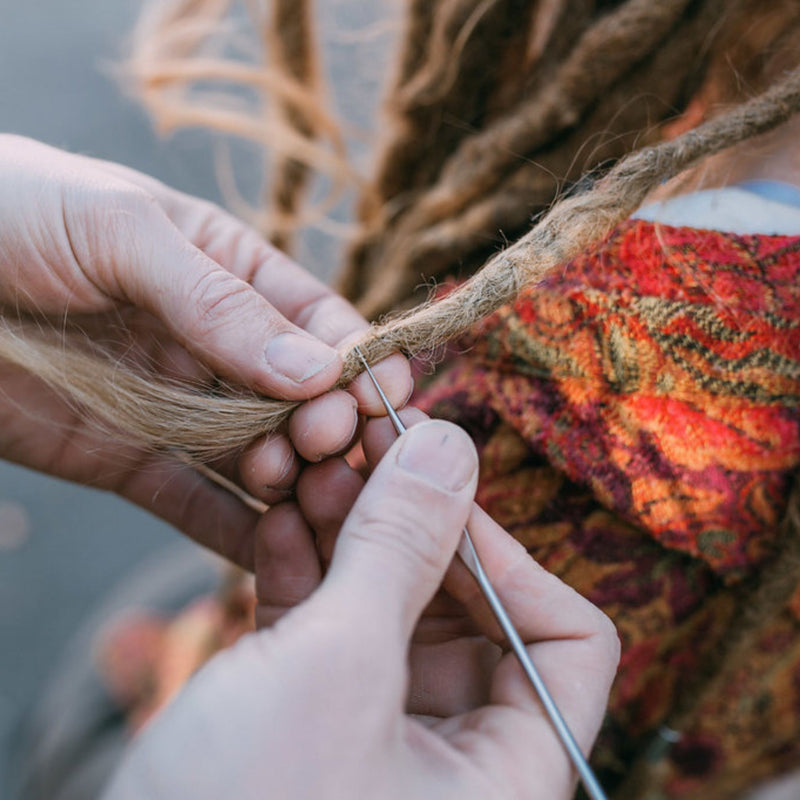 6Pcs DIY Crochet Needle Hook Bamboo Handle Dread Knit Hair Making Braiding  Tool