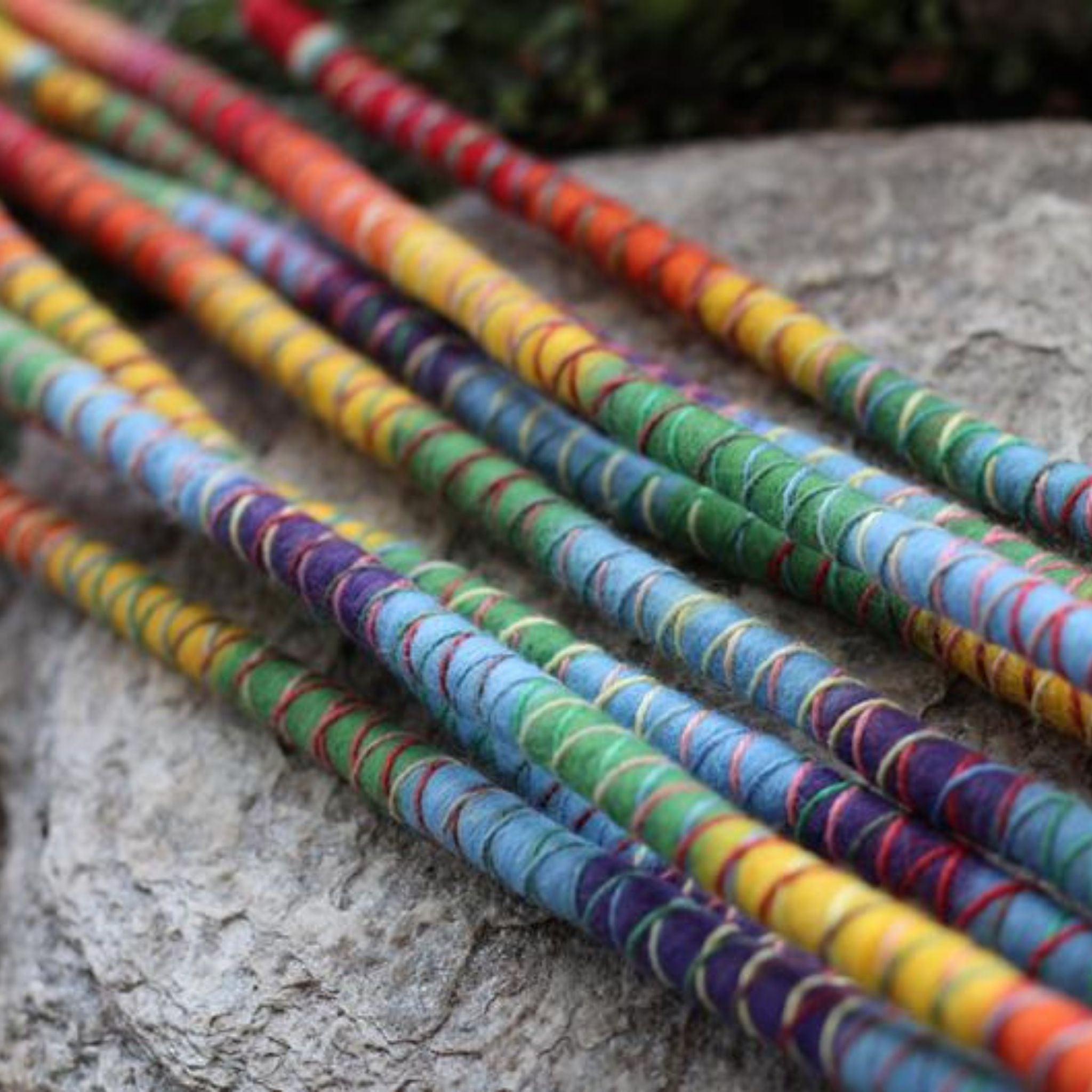 Rainbow Wool Felt Spiralocks