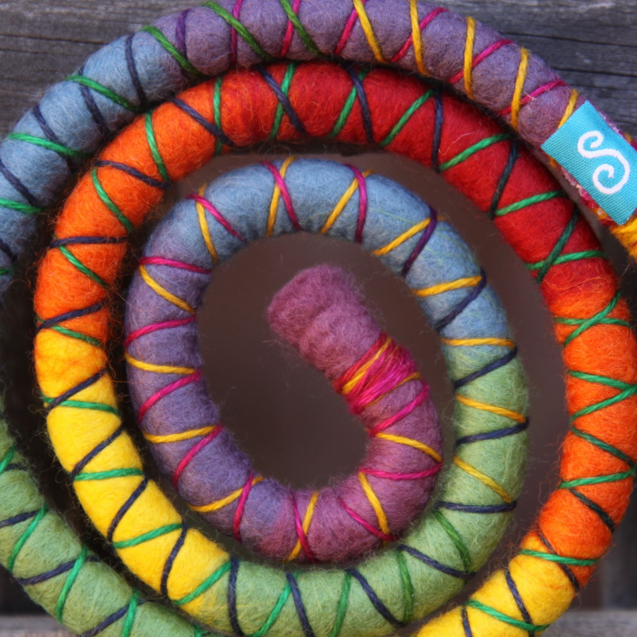 Rainbow Wool Felt Spiralocks