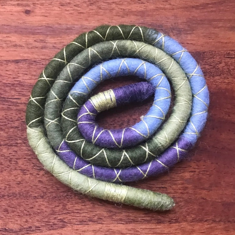Fairy Garden Wool Felt Spiralocks dreadlock ties (view 2) - Mountain Dreads