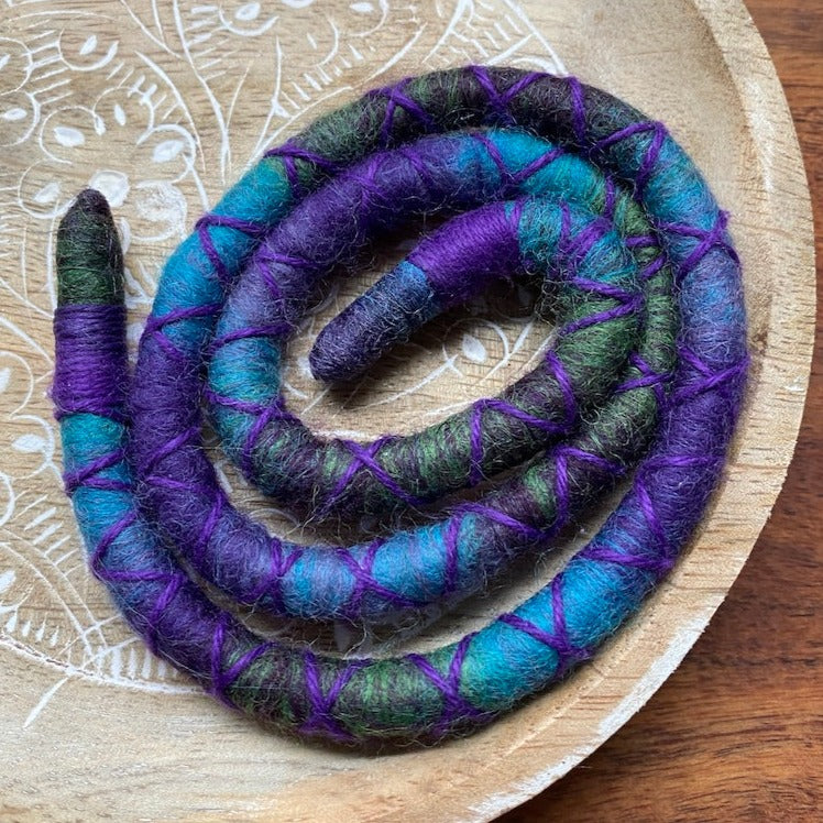 Lush Peacock Wool Felt Spiralocks