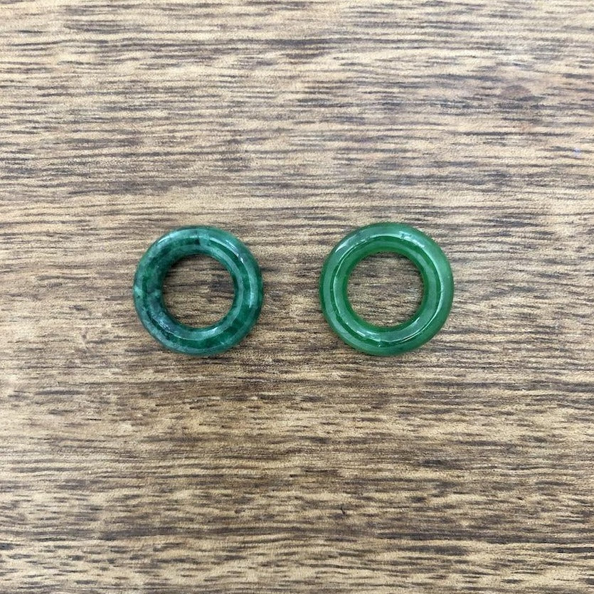 Green Jade Dread Rings