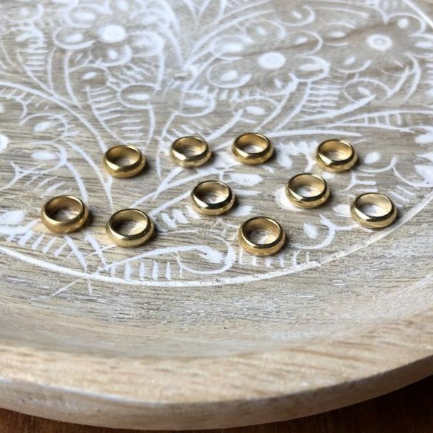 Small Golden Dreadlock Rings | Set Of 10