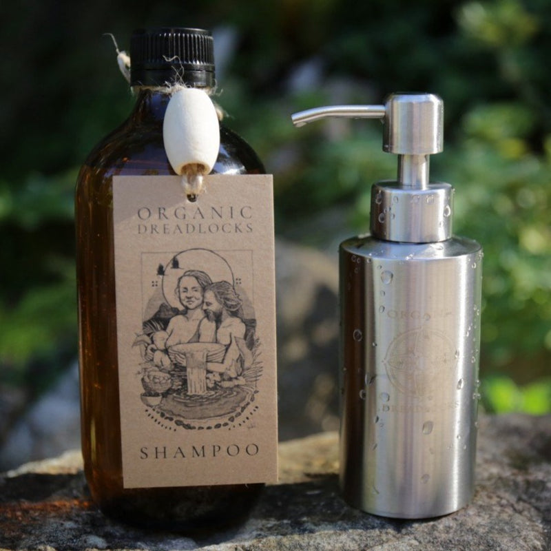 Organic Dreadlocks Shampoo in Reusable Stainless Steel Pump Bottle