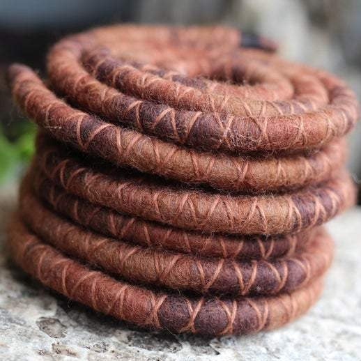 Dark Earthy Wool Felt Spiralocks