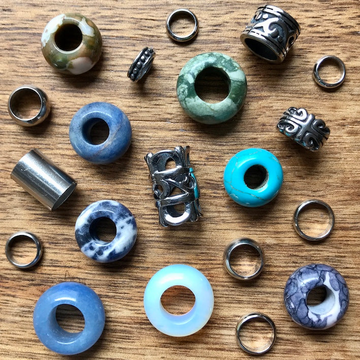 Deep Blue Sea Dreadlock Beads | Set of 20