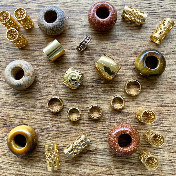Golden Hour Dreadlock Beads | Set Of 25