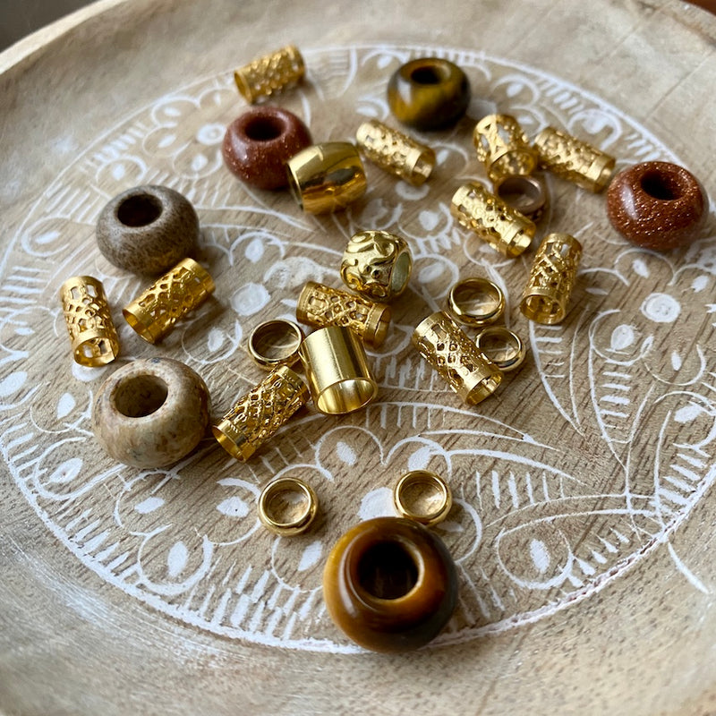 Golden Hour Dreadlock Beads | Set Of 25