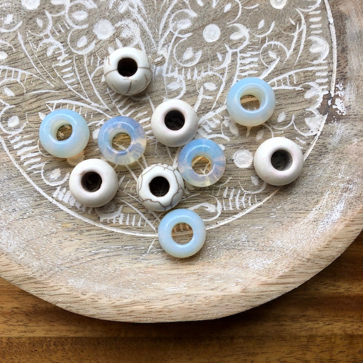 White Ceramic | Opalite | Set Of 10