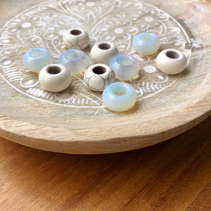 White Ceramic | Opalite | Set Of 10