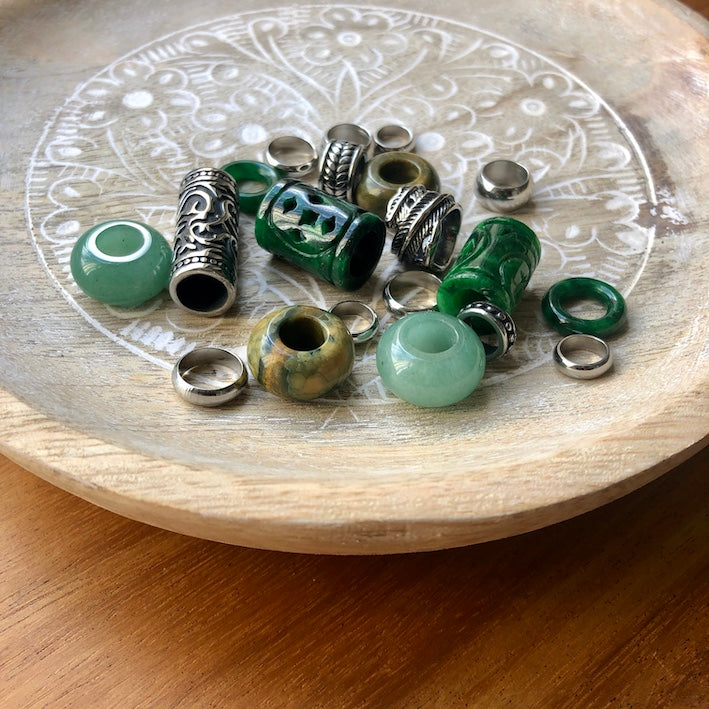 Jade Dreadlock Beads | Set Of 20