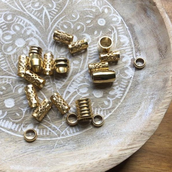 Golden Dreadlock Beads | Set Of 20
