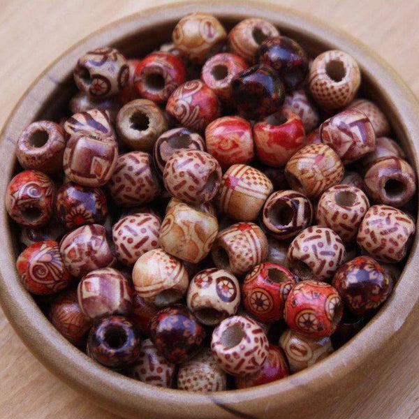 Wooden Beads Jewelry Making Home Decora Craft Dreadlock Dirty Hair Bead 5mm  Hole