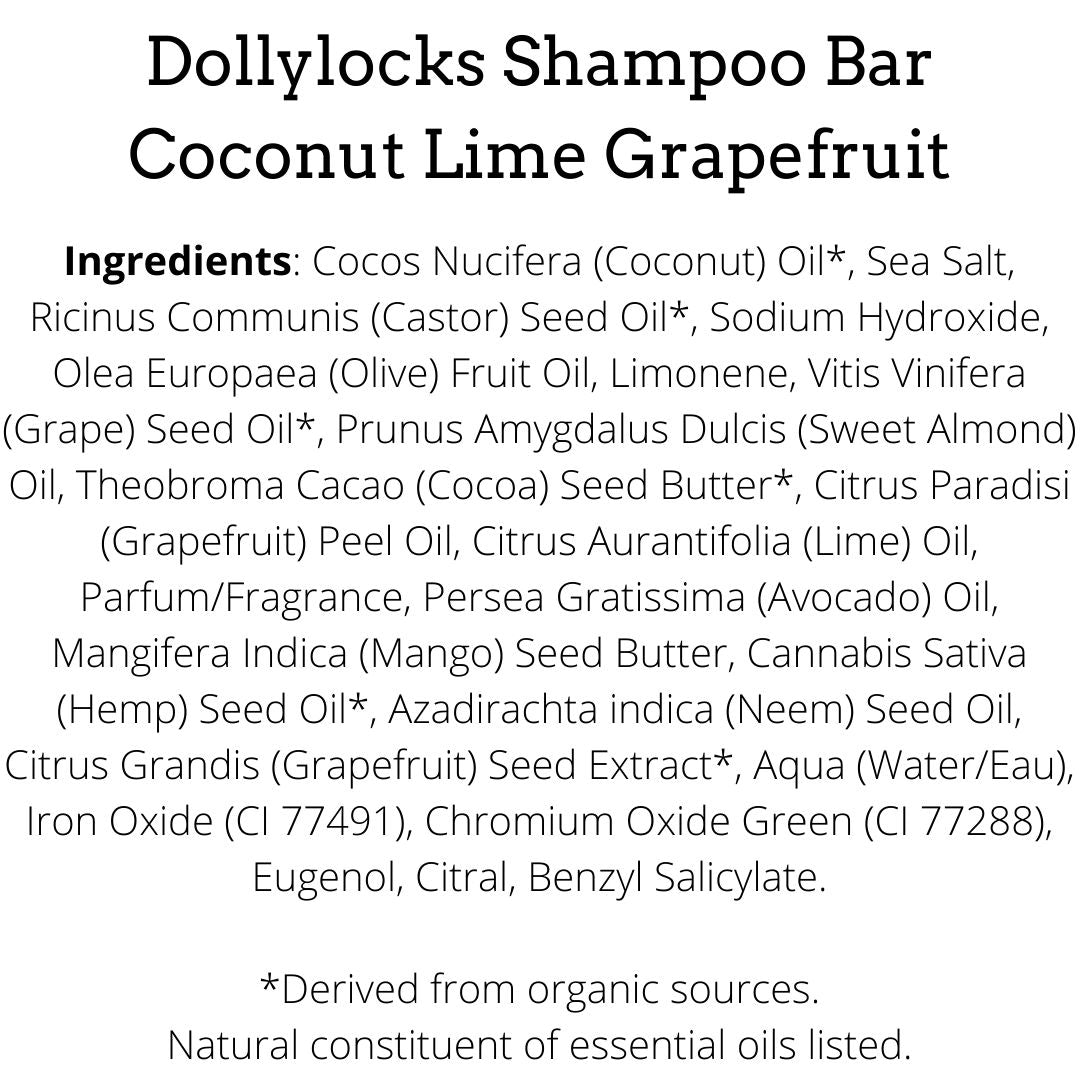 Dollylocks Shampoo Bar | Coconut Lime Grapefruit