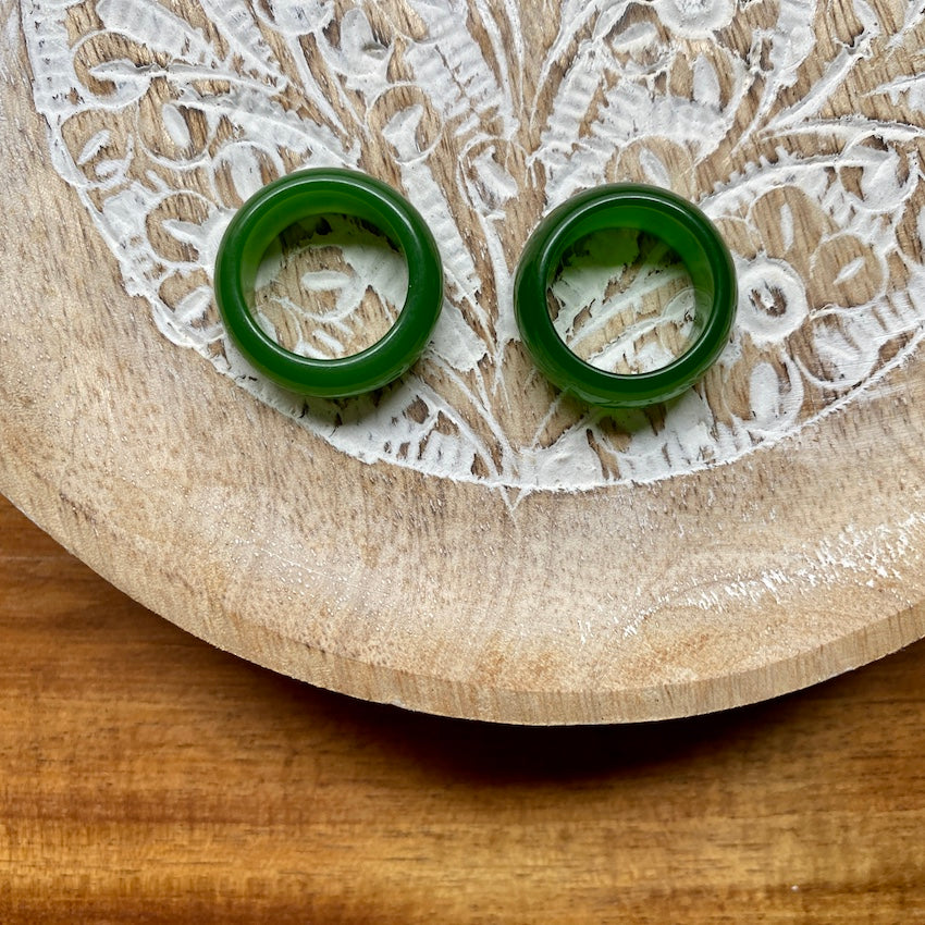 Extra Large Green Jade Dread Ring