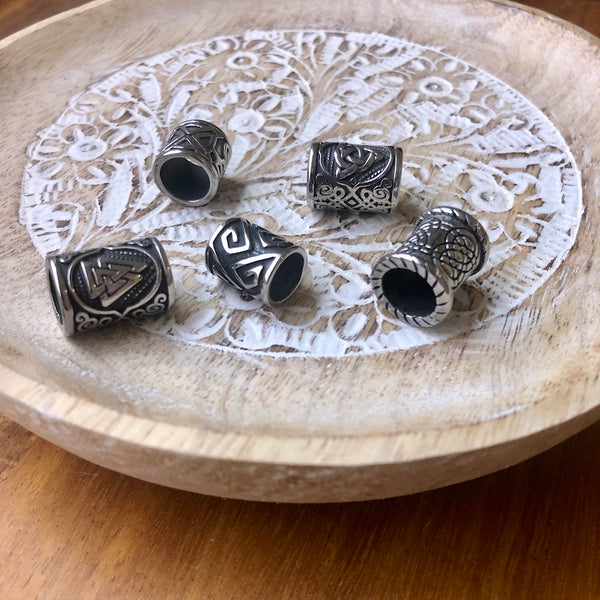 Stainless Steel Viking Beads | Set Of 5