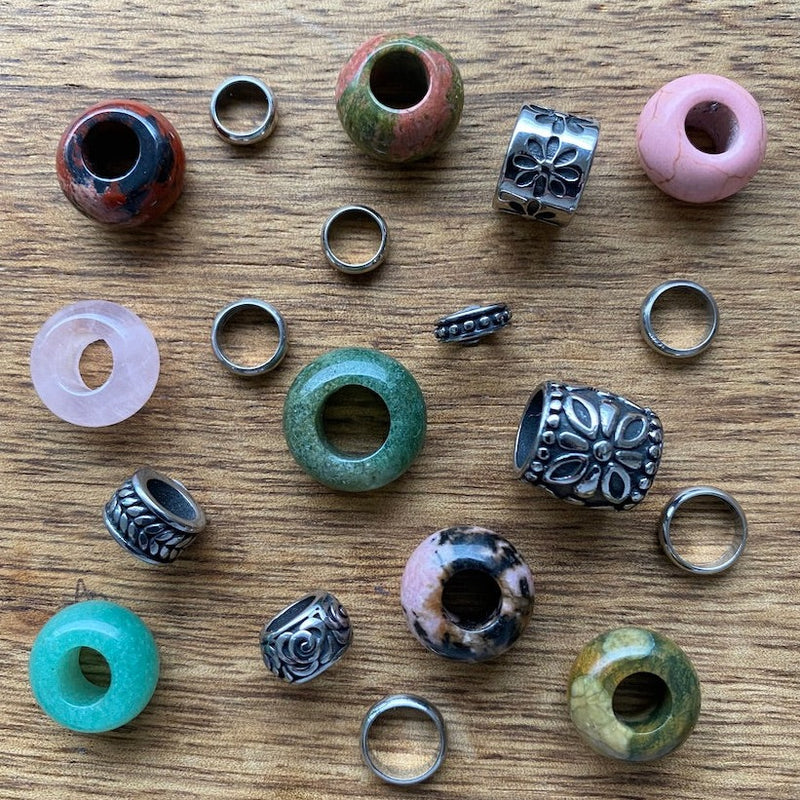 Rose Garden Dreadlock Beads | Set Of 20