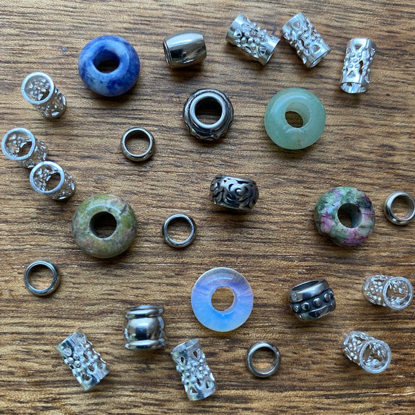 Sea Foam | Micro Dreadlock Beads | Set Of 25