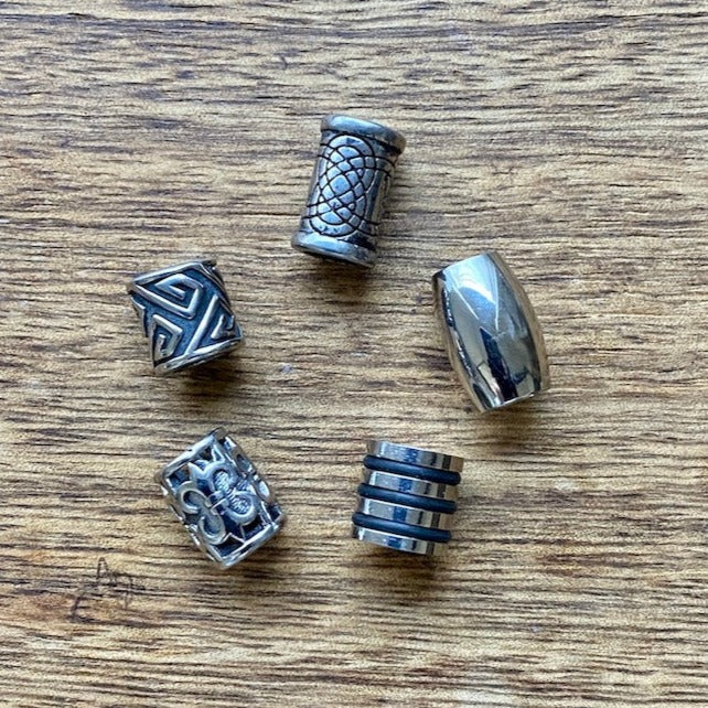 Beard Beads | Stainless Steel | Set Of 5