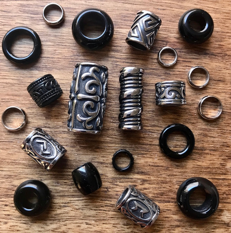 Black Dreadlock Beads | Set Of 25