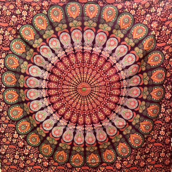 Maroon Mandala Tablecloth