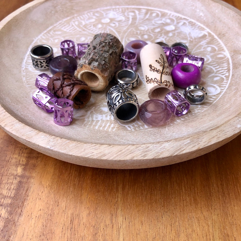 One of a Kind Dreadlock Beads in Wooden Box | Set Of 25