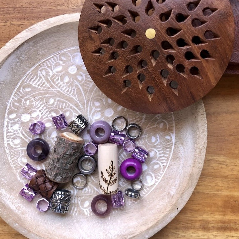 One of a Kind Dreadlock Beads in Wooden Box | Set Of 25