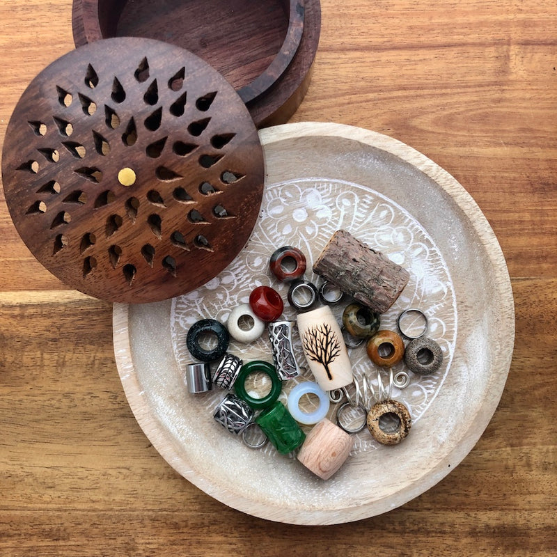 Dreadlock Beads in Wooden Box | Set Of 25