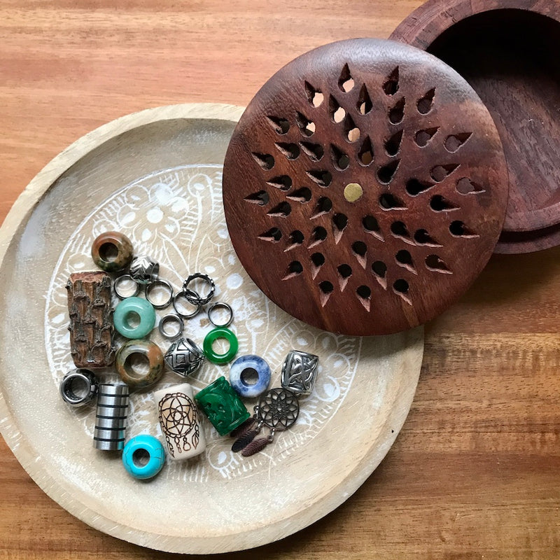 OOAK Dreadlock Beads in Wooden Box | Set Of 20