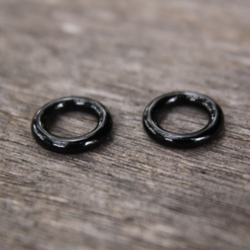 Black Agate Dread Rings