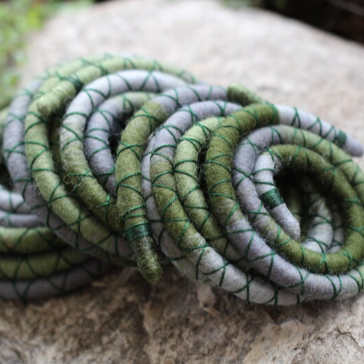 Mossy Cobblestone Wool Felt Spiralocks