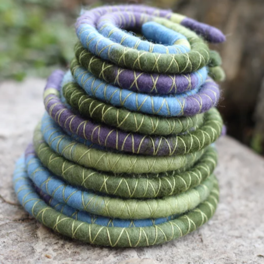Fairy Garden Wool Felt Spiralocks dreadlock ties - Mountain Dreads
