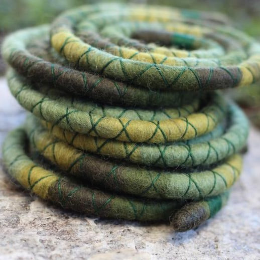 Green Wool Felt Spiralock Seaweed
