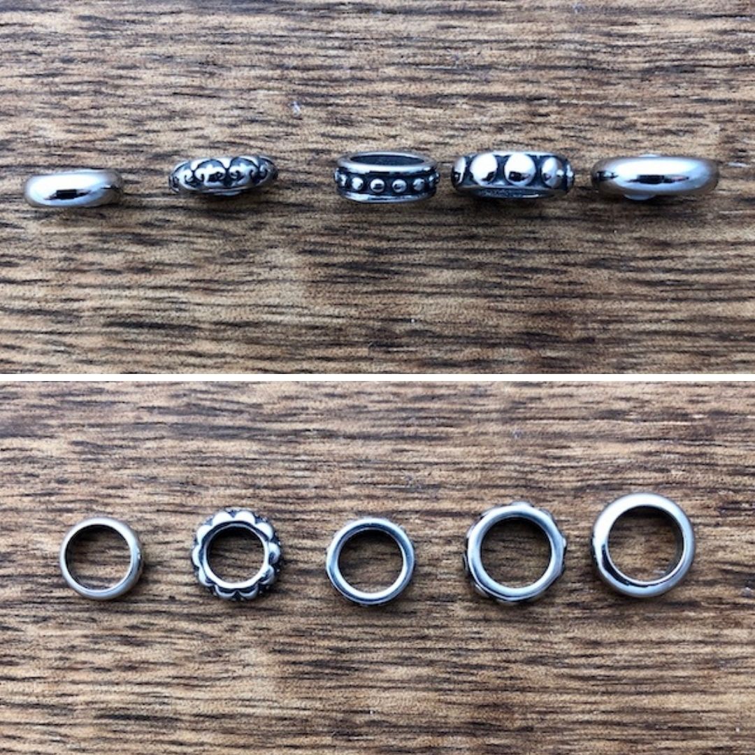 Stainless Steel Dreadlock Rings Mix