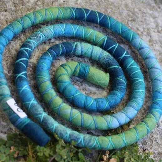 Tropical Ocean Wool Felt Spiralocks - Blue Green Aqua Spiralock