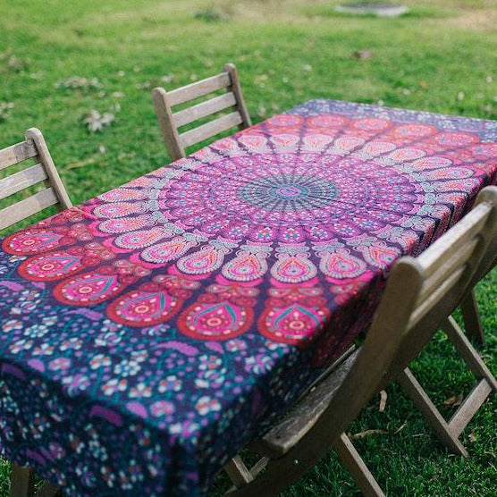 Maroon Mandala Tablecloth