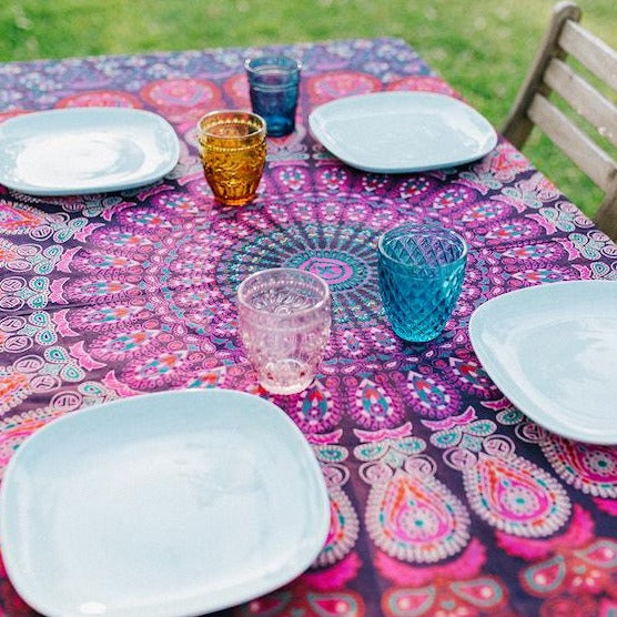 Maroon Mandala Tablecloth